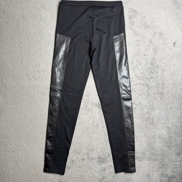 Trouve Nordstrom Womens Pants NWT Black Pull On Leggings Faux Leather Size L - Picture 2 of 9